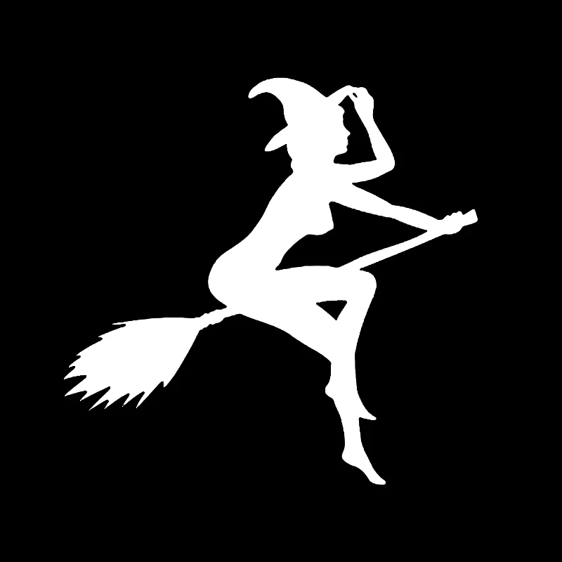1211CM FUNNY SEXY WITCH LADY GIR Sexy Witch Lady Car Stickers Car Sticker Decals BlackSilver (3)