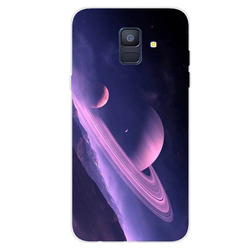 Чехол для Samsung A6 2018 силиконовый мягкий ТПУ прозрачный чехол накладка телефона Galaxy