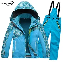 Outdoor Kids Snowboard Clothing Set Winter Hunting Jackets+ Pants Skiing Warm Camping Hiking Climbing
