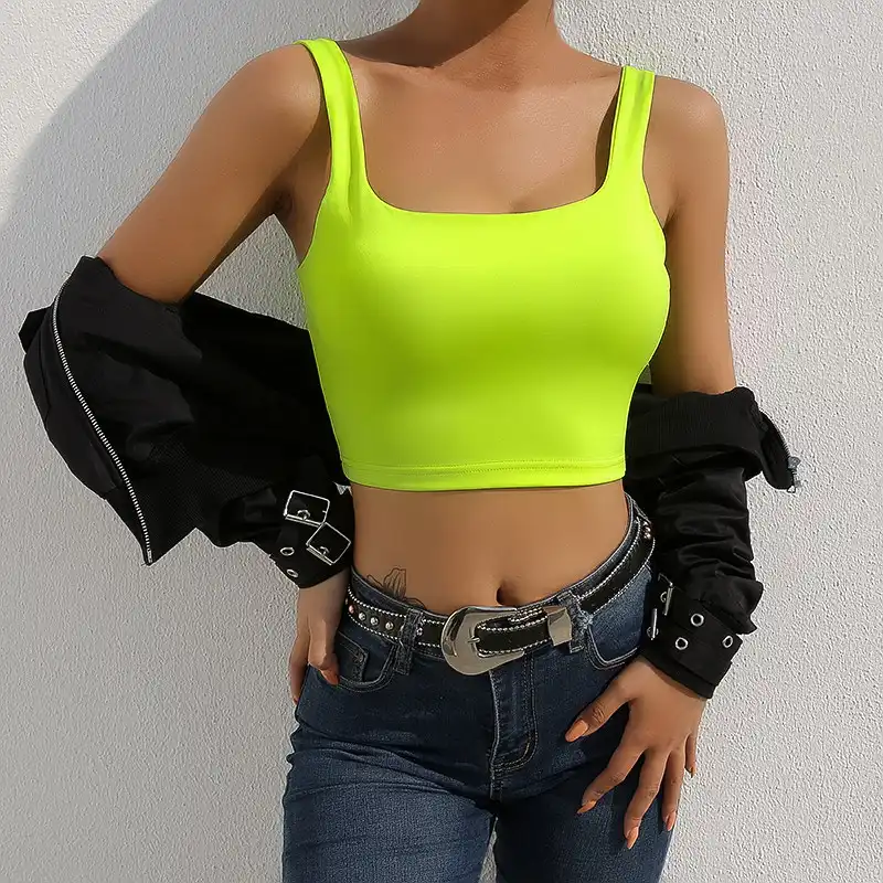 neon crop tee