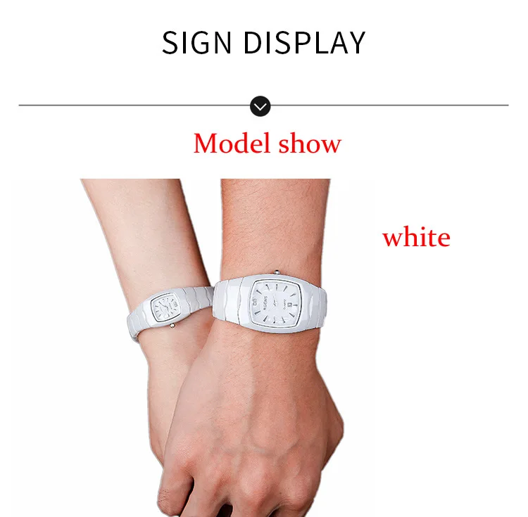 business woman Man Watches ceramics black white women men Wristwatches quartz waterproof diamond clocks Japanese movement