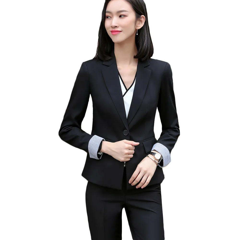 Women high quality pants suits new formal Business blazer