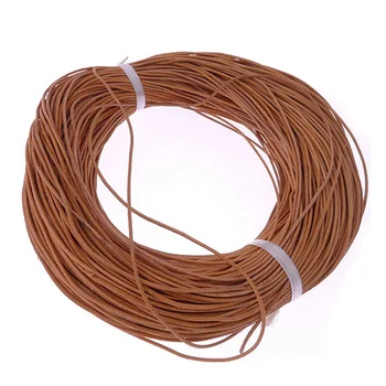 

50 m 1 mm Leather Cord Round Genuine Real Leather Rope Nature Cord for Bracelet Necklace DIY Jewelry Making