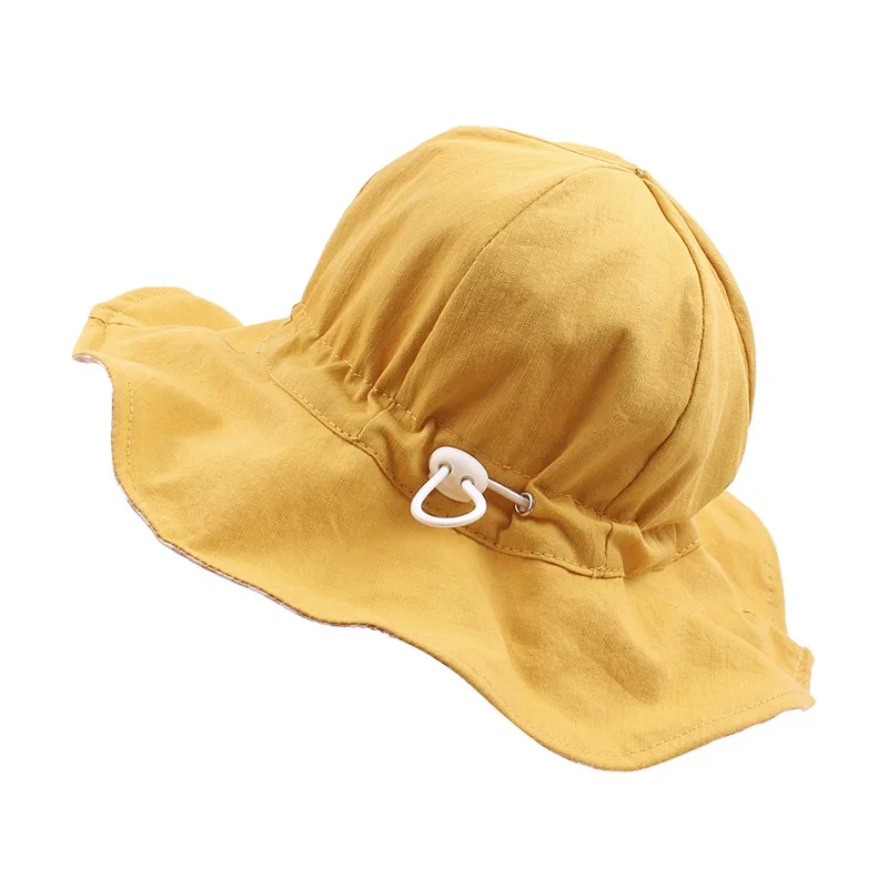 2019 Cotton Baby Bucket Hat For Girls Wide Brim Kids Sun Cap Adjustable 1-4Years Baby Boys Hat Spring Summer Baby Girls Clothing (3)