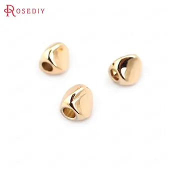 

(33203)20PCS 4.5MM hole 2MM 24K Champagne Gold Color Plated Brass Smooth Twisted Beads Spacer Beads Jewelry Findings Accessories