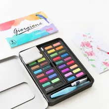 36 цветов сплошной набор акварельных красок пигмент порошок материалы для рисования 8 штук краска на водной основе Набор для детская живопись начинающих