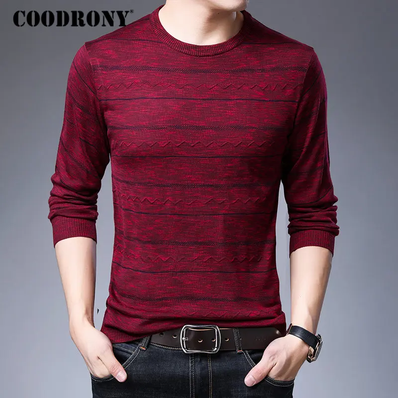 Coodrony marca camisola masculina malhas pull homme