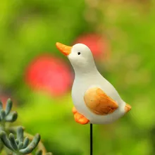 Садовое украшение наружная белая Толстая Утка плагин садовые животные Mossy Fleshy микро Ландшафтные декорации из резины для сада