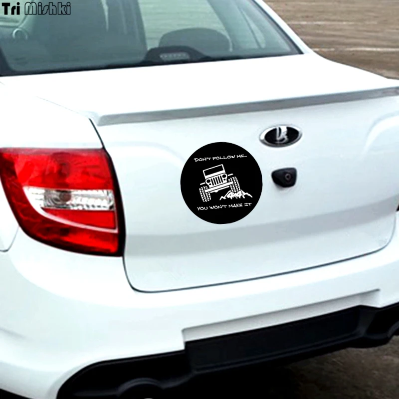Tri mishki WCS208 14x14 см не следуй за мной вы сделаете это 4x4 SUV забавная наклейка для