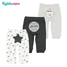 3 шт./партия, теплые детские брюки хлопковые детские штаны с героями мультфильмов для новорожденных 0-24 лет осенняя одежда для маленьких мальчиков и девочек с героями мультфильмов