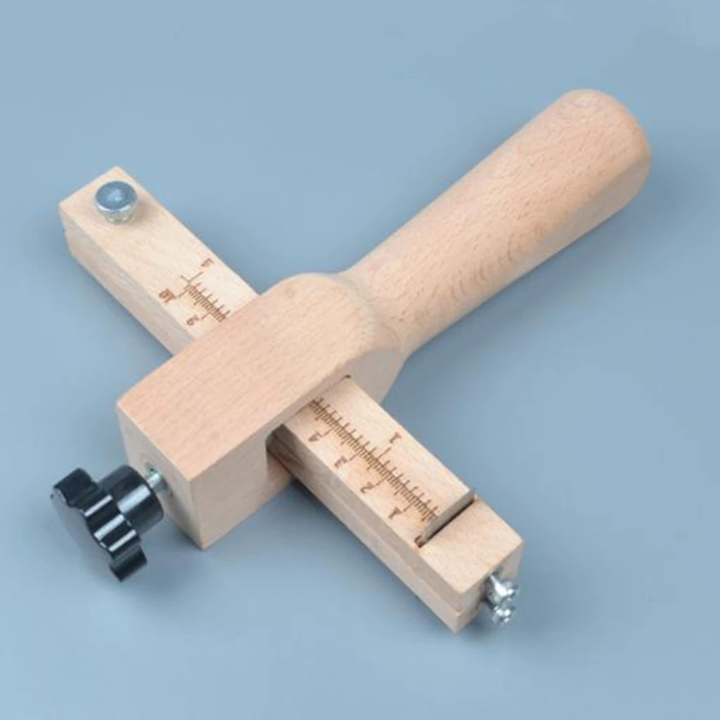 Adjustable Belt Leather Cutter Strap Craft Cutting Tool Unfinished Wood Handle