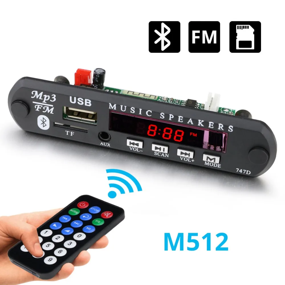 

MP3 Audio Decoder Board 5V 12V Wireless Bluetooth MP3 Decoder Board Audio Module USB TF Radio MP3 Decoder for Car Accessories