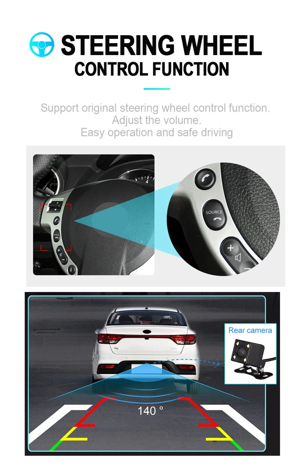 Android 8,1 coche Radio Estéreo navegación GPS Bluetooth wifi Universal 7 \