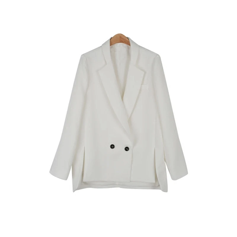 Noir Dames Court Entaillé Avant Dos Travail Longue Chic Fit Blazers Slim Blazer 2018 Printemps Veste Costume black Blue Formelle white Femmes Bureau De MpVSjqGzLU
