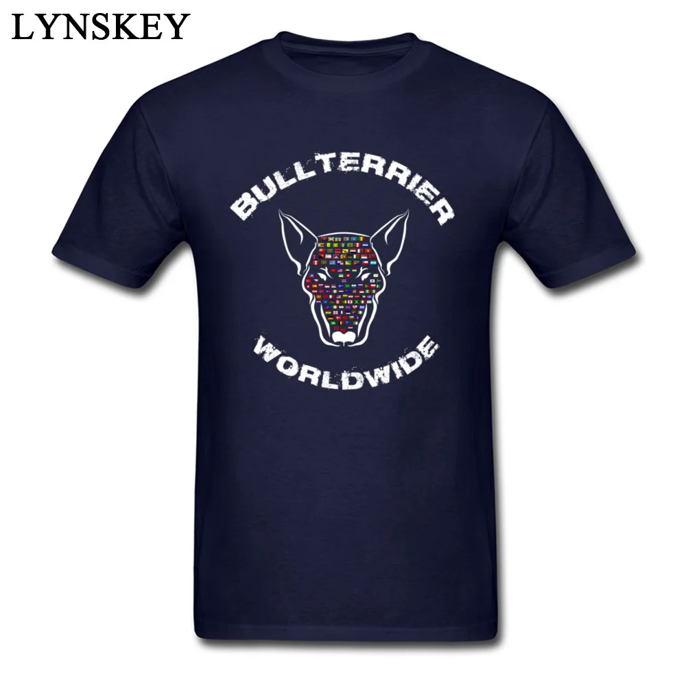 Design T-shirts Faddish Round Collar Bullterrier Worldwide Flags Cotton Student Tops Shirt Casual Short Sleeve Tee-Shirts navy