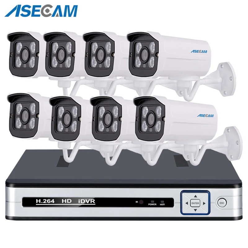 Deals  Super 5MP CCTV System POE h.265 NVR Kit 48V Power Onvif 4K Array Security Camera System HD IP Camer