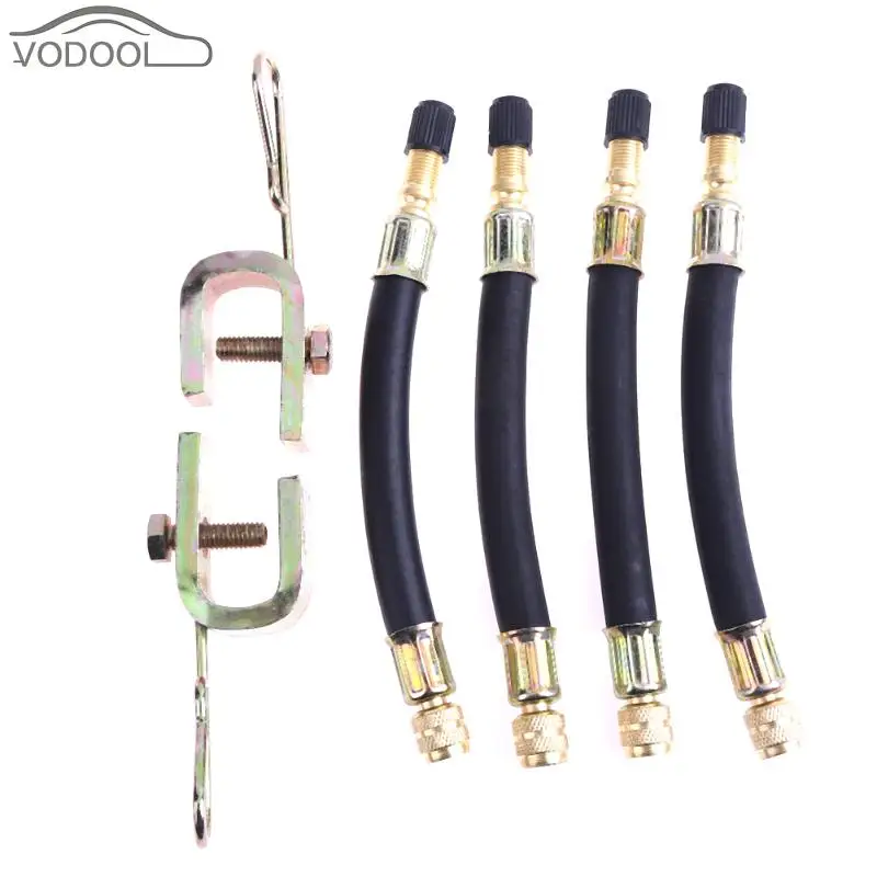 

Car Tyre Valve Extension Tube Kit Twin Wheel Tire Truck Van Lorry Transit Adaptor Inflat Connector 14cm w/ Clamp Auto Accessory