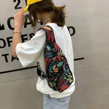 Сумка на плечо унисекс с модным цветочным принтом, сумки через плечо, нагрудные сумки, женские сумки с поясом, сумки с бананами