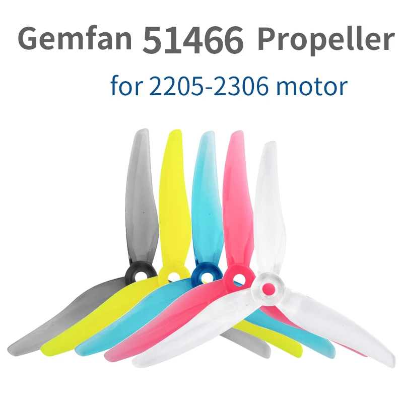 24 шт./12 пар Gemfan 51466 5 дюймов 3 лопасти/tri-blade пропеллер реквизит CW CCW для 2205-2306 бесщеточный двигатель FPV пропеллер