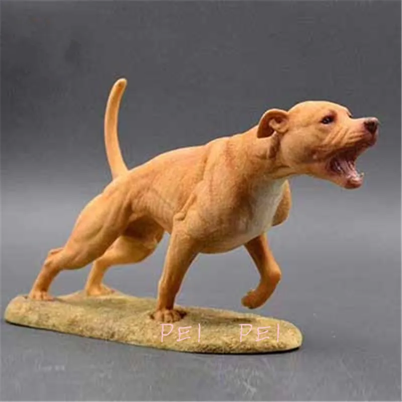 

High Quality Cute Puppy Statue Simulation Animal Dog Pit Bull Terrier Creative Home Decor Art Craft Resin Action Figure Toy