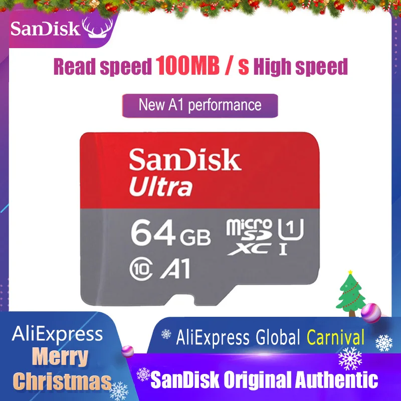 Оригинальная карта micro sd sandisk 16 ГБ 32 ГБ 64 ГБ 200 ГБ карта памяти micro sd 128 ГБ 256 Гб класс 10