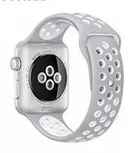 Высококачественный силиконовый ремешок для спортивных часов для iwatch 4 3 2 1 для Apple Watch band 42 мм 38 мм 40 мм 44 мм новейшее поступление colorsseries 5 - Цвет ремешка: siliver white