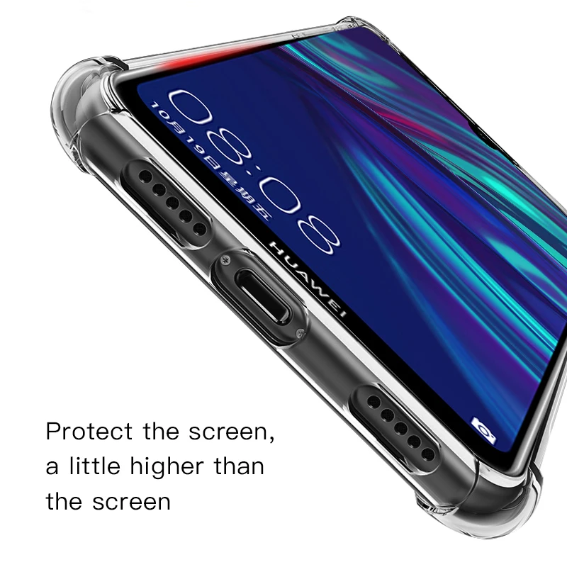 Противоударный прозрачный мягкий чехол из ТПУ для Huawei Y6 Y7 Prime Y9 2019 Y5 2018 Honor 7C Pro 5 99 7A