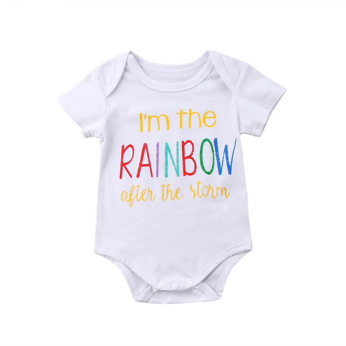 

0-18M Infant Baby Boys Girls Rainbow Romper Jumpsuit Summer Clothes