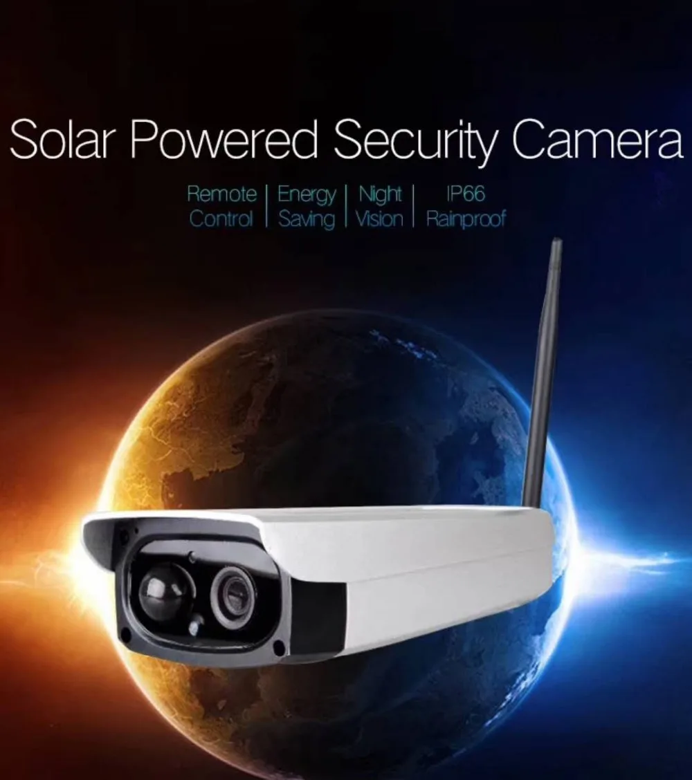 2MP 1080P Solar Power font b Wireless b font WIFI IP Camera Easy Install Bullet Camera