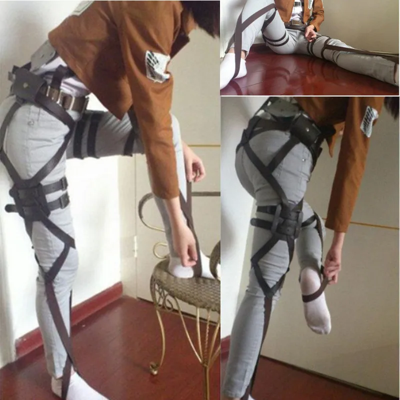 Unisex Attack On Titan Shingeki No Kyojin Recon Corps Harness Belts Hookshot Cosplay Halloween Costumes Adjustable Belts sets