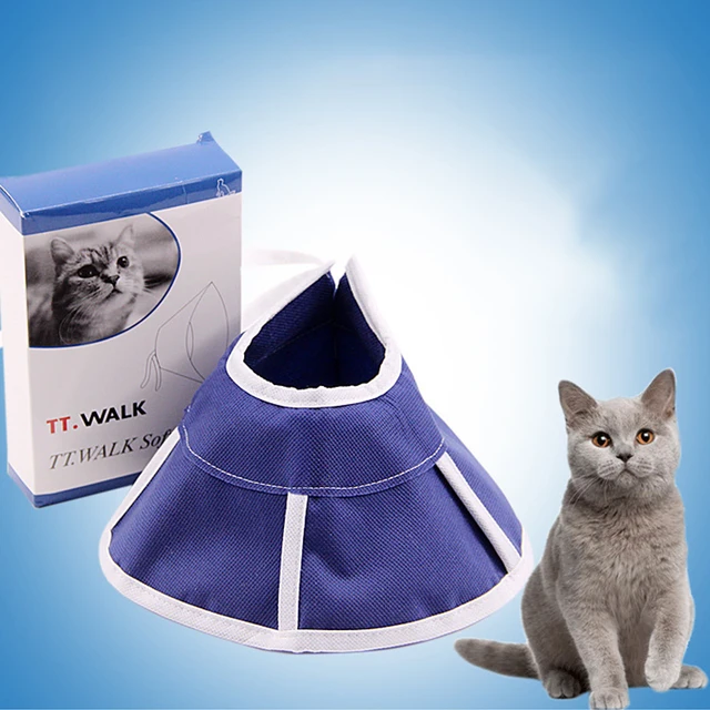 Pet Cat Protective Collar Cloth Dog Neck Cone Recovery Cone Collar for