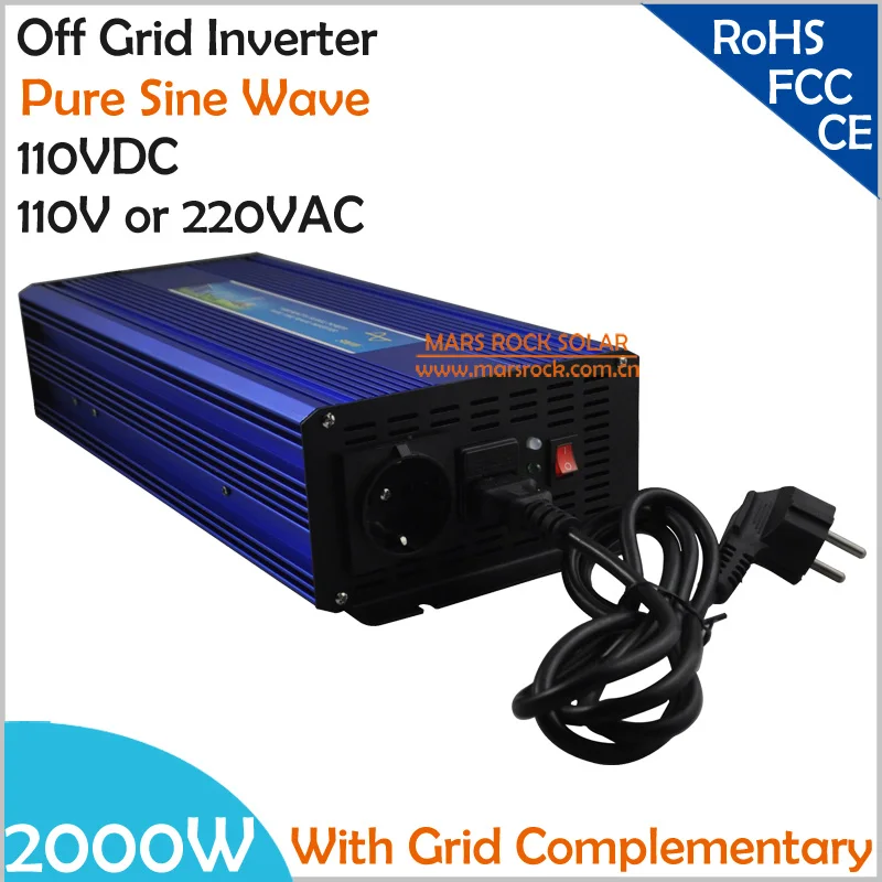2000W DC110V AC110V/220V Off Grid Pure Sine Wave Solar or Wind Inverter City Electricity Complementary Power | Обустройство дома