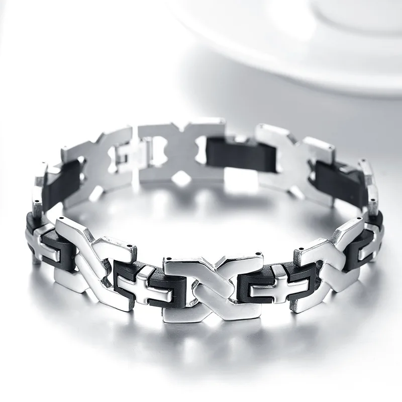 2018 панк Иисус крест Браслеты нержавеющей стали Для мужчин Jewelry мужской Шарм