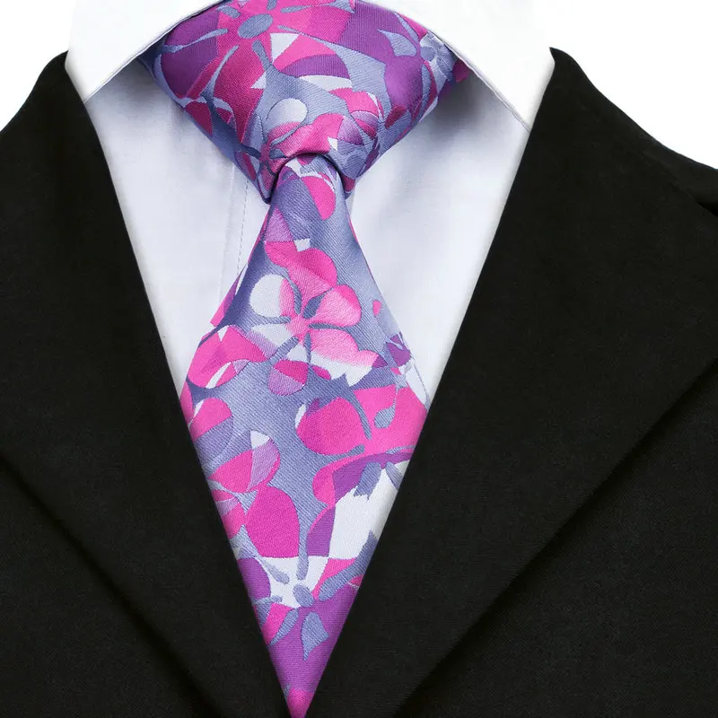 A 1111 New Mens Ties Purple Floral Silk Jacquard Necktie Formal