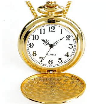 

Large Pocket Watch Golden Locomotive Retro Pocket Watch Classic Design Men'S Women'S Fashion Quartz Pocket Watch Creative Gift