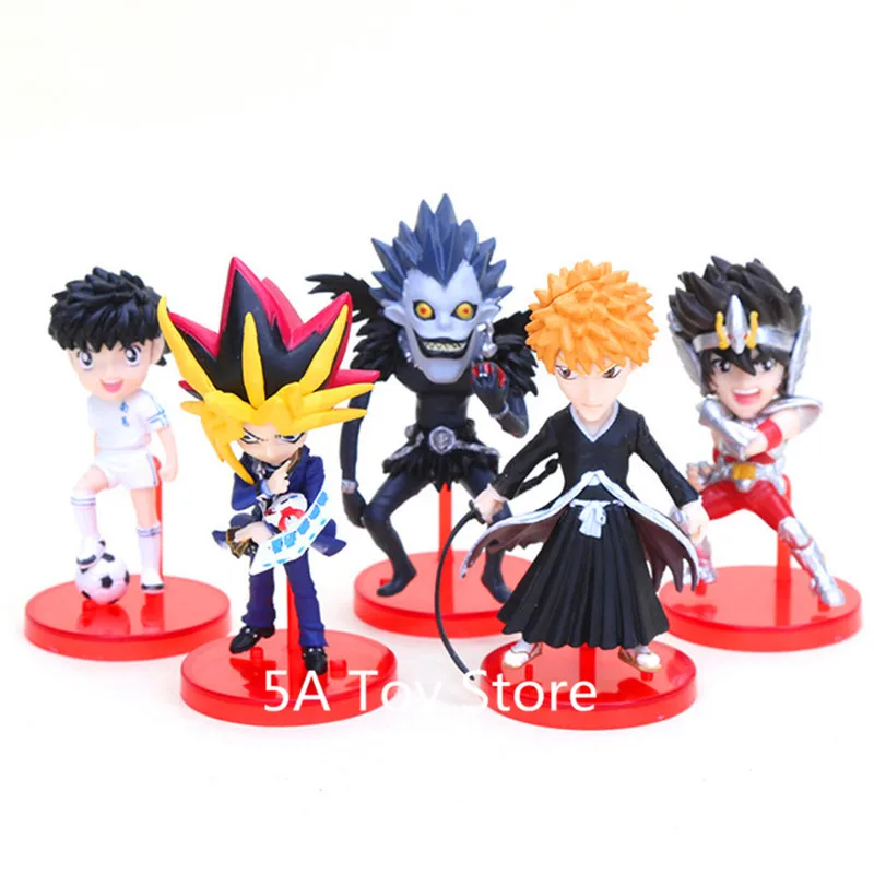 5 шт./компл. Аниме BLEACH Kurosaki Ichigo Yu Gi Oh юги Муто Saint Seiya Ryuuku Captain Ozora Tsubasa PVC фигурка набор