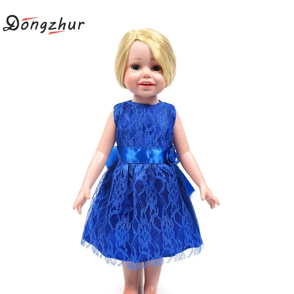

Dongzhur 18 Inch American Girl Doll Fashion Handmade Cute Blue Clothes Dress Fit American Girl Doll Party Roupas De Boneca Dress