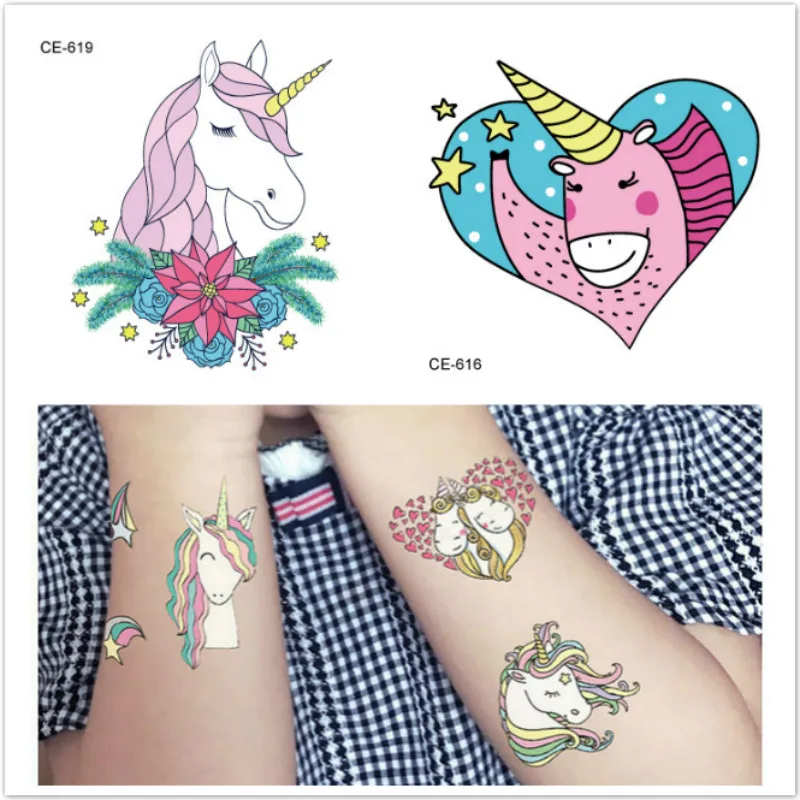 

1 Set Waterproof Emoji Stickers Rainbow Unicorn Cartoon Sticker spinning Top Gift Toys Boy Girl Children Watermark Tattoo