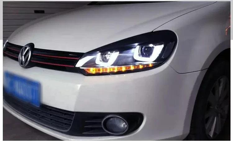 VLAND светодиодный U Стиль Demon eyes лампы для Volkswagen Golf 6 MK6 фары 2008 2009 2010 2012 для GOLF R20 светодиодный головной фонарь