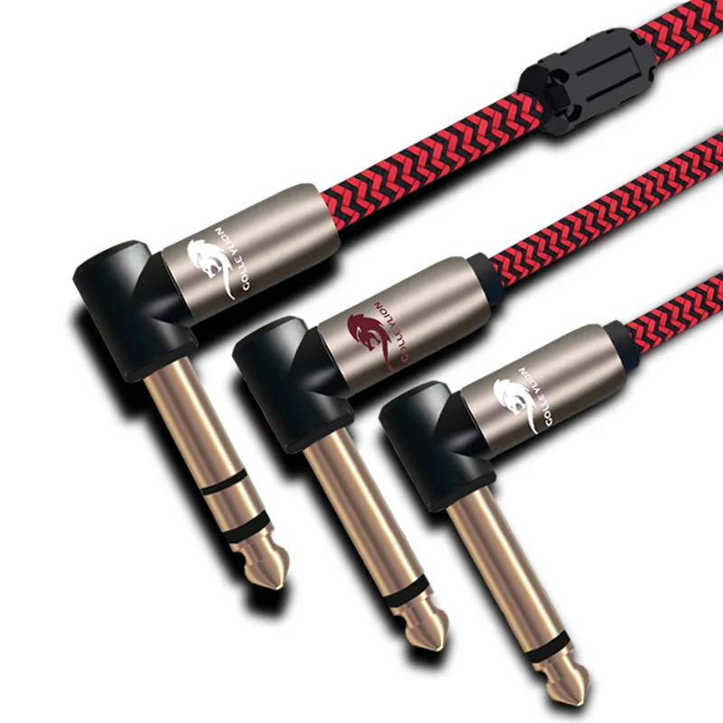 

Right Angle 1/4IN 6.35mm 1:2 Splitter Cable Mixing Console Amplifier TS Jack 6.3 Audio Cable 75cm 1M 2M 3M 5M 8M