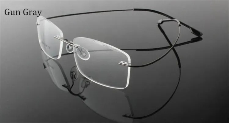 Титановые очки armacao para oculos de grau, безрамные очки из титанового сплава, оправа для очков, оптические оправы для женщин и мужчин - Цвет оправы: gun gray