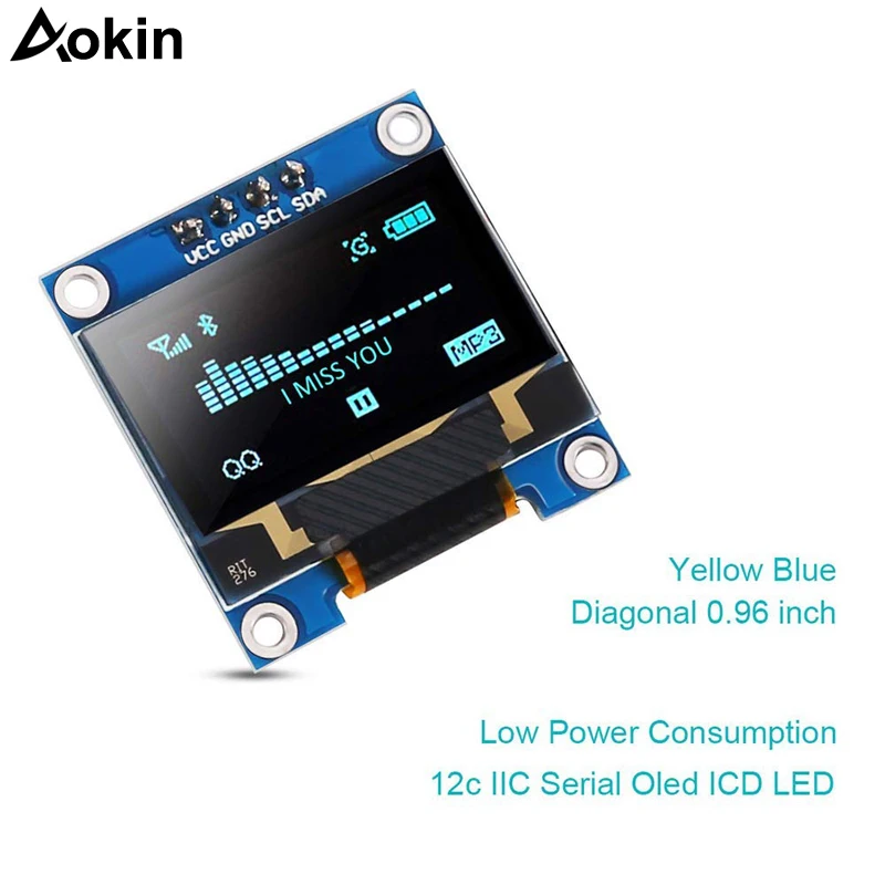 Для Arduino 0,96 дюймов IIC Серийный желтый синий OLED дисплей модуль 128X64 IEC SSD1306 12864 плата с ЖК-экраном GND VCC SCL SDA 0,96"