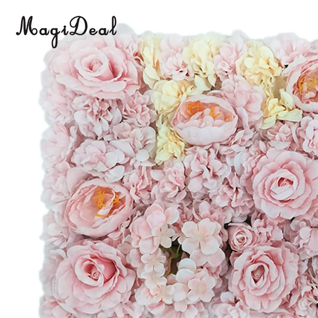 Artificial Flower Roses Wall Panel Wedding Stage Backdrop Home Shop Window Decorative Forals 7 Colors Pick