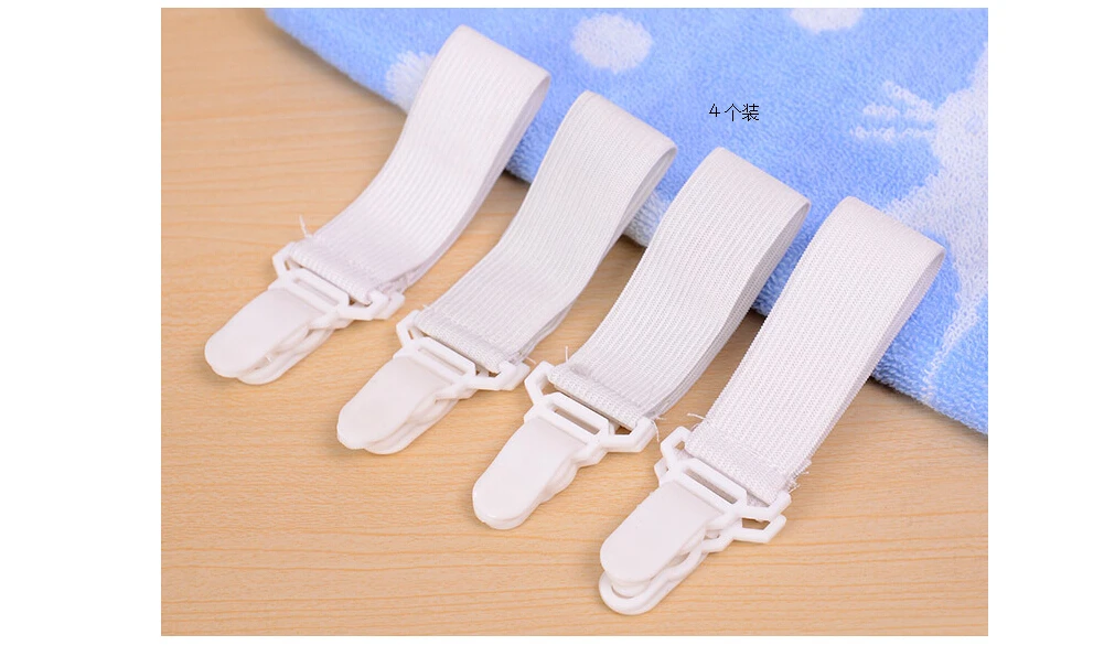4 шт. простыня пряжка зажим одеяла держатель резинка захват белый лист протектора - Цвет: Белый