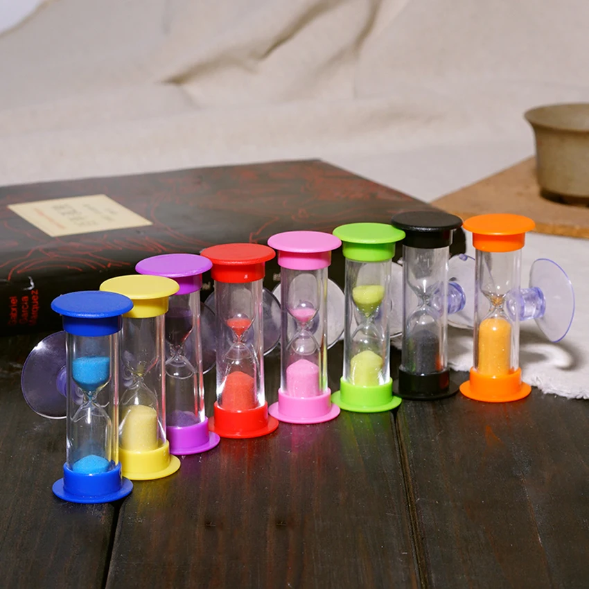 

3 Minutes Hourglass Timer with Suction Cup 360 Degree Swivel Sand Timer Mini Plastic Sand Clock for Kids Brushing Teeth, Gift