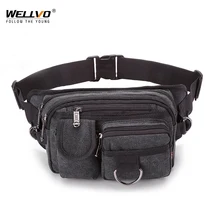 Винтажная парусиновая сумка на пояс, мужской функциональный чехол для денег, монет, телефона, для мужчин, портативный Повседневный ремень, кошельки, дорожная мини-сумка XA20WC