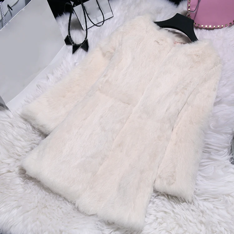 Осенне-зимнее модное тонкое длинное женское пальто из кроличьего меха, верхняя одежда, Женская куртка размера плюс S-6XL, g998