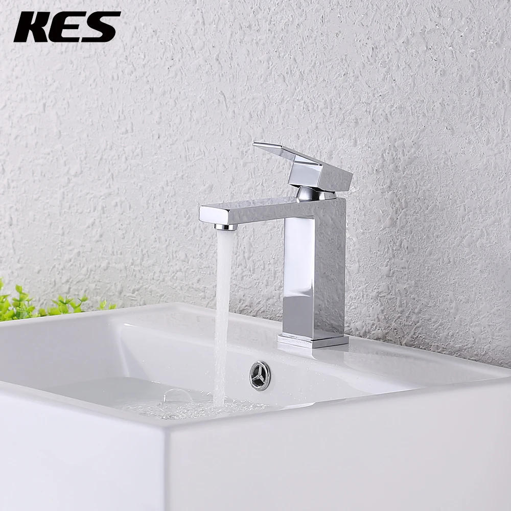 Us 69 99 Kes Lead Free Brass Bathroom Sink Faucet Single Handle Lavatory Single Hole Vanity Sink Faucet Chrome Brushed L3120a1lf 2 In Basin