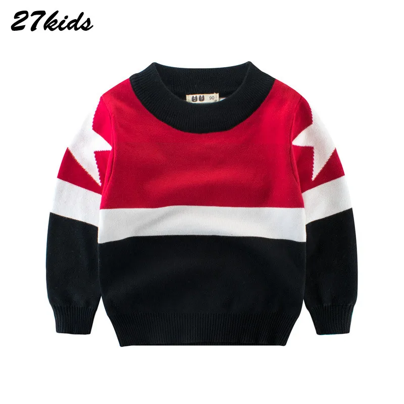 

27kids 2-9Year Fashion Stars Children Kids Knitted Sweater Boys Girls Pullover Sweater Autumn Winter Children's Sweaters Clothes