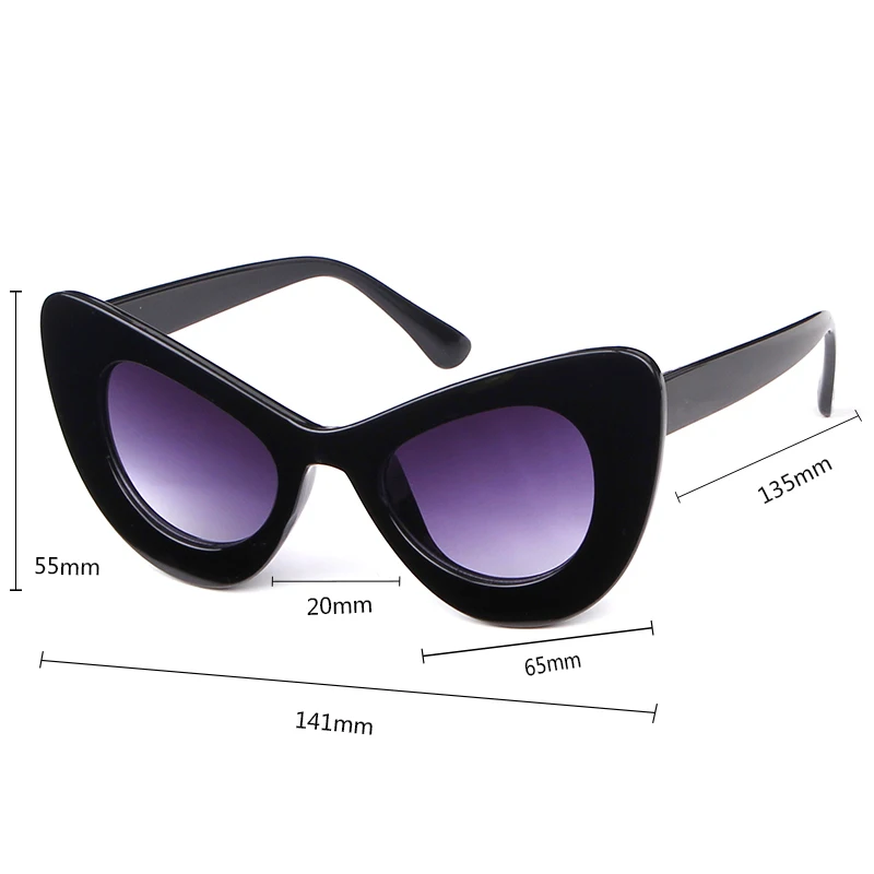 WHO CUTIE, женские солнцезащитные очки "кошачий глаз", фирменный дизайн, 90 S, Ретро стиль, толстая белая оправа, кошачий глаз, женские солнцезащитные очки, оттенки OM499B